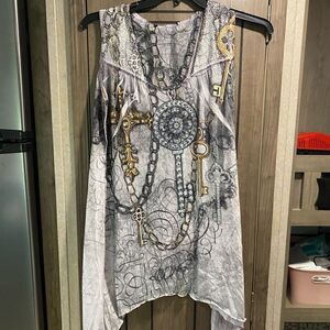 Women’s Sleeveless Cross & Chains XL Shirt (No Brand Tags)
